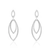 Discount Histoire d'Or Boucles D'oreilles Pendantes Toupie Argent Blanc