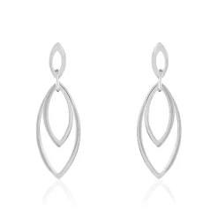 Discount Histoire d'Or Boucles D'oreilles Pendantes Toupie Argent Blanc