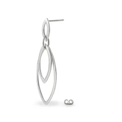 Discount Histoire d'Or Boucles D'oreilles Pendantes Toupie Argent Blanc