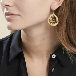 Histoire d'Or Boucles D'oreilles Pendantes Acier Doré Iwona* Boucles D'Oreilles|Boucles D'Oreilles Fantaisie