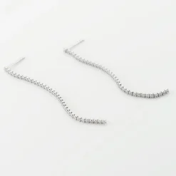 Best Histoire d'Or Boucles D'oreilles Pendantes Lou-anne De Zirconium argent blanc oxyde