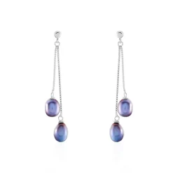 Discount Histoire d'Or Boucles D'oreilles Pendantes Axell Argent Blanc Perle De Culture