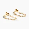 Histoire d'Or Boucles D'oreilles Pendantes Mahe Or Jaune Diamant