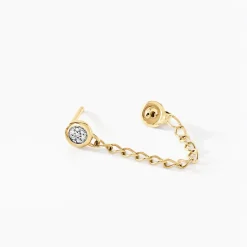 Histoire d'Or Boucles D'oreilles Pendantes Mahe Or Jaune Diamant
