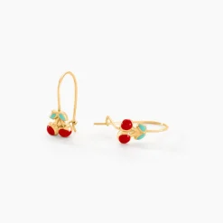 Histoire d'Or Boucles D'oreilles Pendantes Cherry Cerise Or Jaune