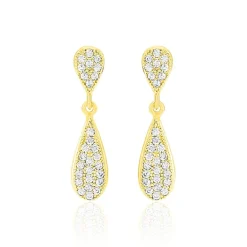 Clearance Histoire d'Or Boucles D'oreilles Pendantes Reiko Or Jaune Oxyde De Zirconium