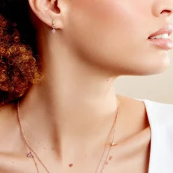 Histoire d'Or Boucles D'oreilles Pendantes Nimbe Argent Rose Oxyde De Zirconium* Boucles D'Oreilles|Boucles D'Oreilles Fantaisie