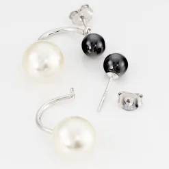 Outlet Histoire d'Or Boucles D'oreilles Pendantes Alyson Argent Blanc Céramique
