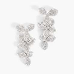 Best Histoire d'Or Boucles D'oreilles Pendantes Radiant Bloom Argent Blanc Oxyde