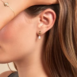 Clearance Histoire d'Or Boucles D'oreilles Pendantes Audley Or Jaune Perle De Culture