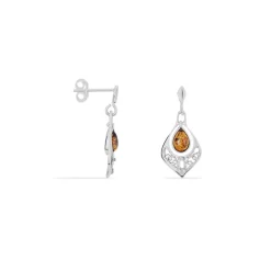 Histoire d'Or Boucles D'oreilles Pendantes Doralyn Argent Blanc Ambre* Boucles D'Oreilles|Boucles D'Oreilles Fantaisie
