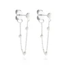 New Histoire d'Or Boucles D'oreilles Pendantes Polka Argent Blanc