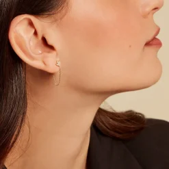 Discount Histoire d'Or Boucles D'oreilles Pendantes Gianpaolo Or Jaune Diamant