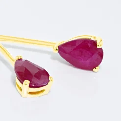 Online Histoire d'Or Boucles D'oreilles Pendantes Goutte or jaune rubis