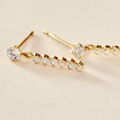 New Histoire d'Or Boucles D'oreilles Pendantes Barakat Or Jaune Oxyde De Zirconium