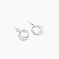 Histoire d'Or Boucles D'oreilles Pendantes Or Blanc Tresha Diamants