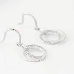 Histoire d'Or Boucles D'oreilles Pendantes Or Blanc Tresha Diamants