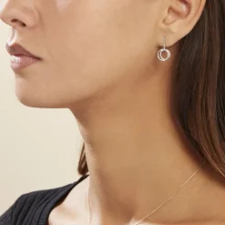 Histoire d'Or Boucles D'oreilles Pendantes Or Blanc Tresha Diamants