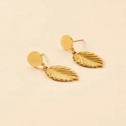 Discount Histoire d'Or Boucles D'oreilles Pendantes Hristina Acier Jaune