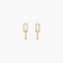 Sale Histoire d'Or Boucles D'Oreilles Pendantes Lueur Plaqué Or Jaune Oxyde De Zirconium