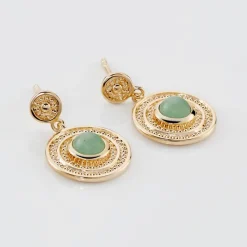 Histoire d'Or Boucles D'oreilles Pendantes Hugolin Plaqué Or Aventurine* Boucles D'Oreilles|Boucles D'Oreilles Fantaisie