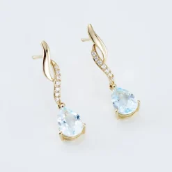 Histoire d'Or Boucles D'oreilles Pendantes Or Jaune Assaf Topaze* Boucles D'Oreilles|Boucles D'Oreilles Pendantes