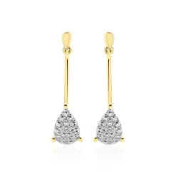 Online Histoire d'Or Boucles D'oreilles Pendantes Pear C Or Jaune Diamant