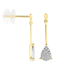 Online Histoire d'Or Boucles D'oreilles Pendantes Pear C Or Jaune Diamant