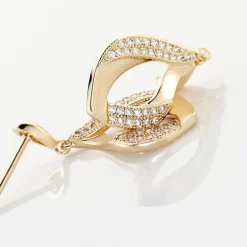 Discount Histoire d'Or Boucles D'oreilles Pendantes Mai-lee Plaqué Or Oxyde De Zirconium