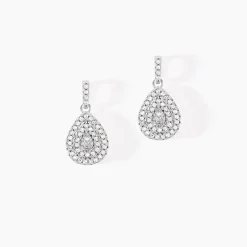 Histoire d'Or Boucles D'oreilles Pendantes Lysa Argent Blanc Oxyde De Zirconium