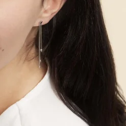 Hot Histoire d'Or Boucles D'oreilles Pendantes Giorgia Argent Blanc