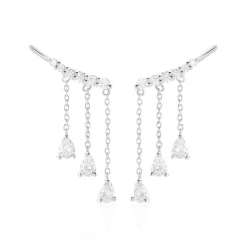 New Histoire d'Or Boucles D'oreilles Pendantes Rilla Argent Blanc Oxyde De Zirconium