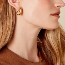 Histoire d'Or Boucles D'oreilles Pendantes Iliane Acier Doré