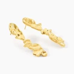 Outlet Histoire d'Or Boucles D'Oreilles Pendantes Goldess Acier Jaune