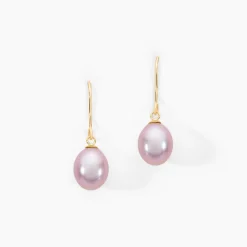 Outlet Histoire d'Or Boucles D'oreilles Pendantes Rose Or Jaune Perle De Culture