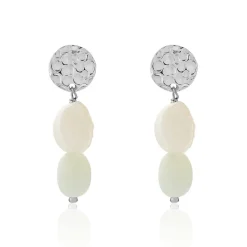 Best Histoire d'Or Boucles D'oreilles Pendantes Aroha Argent Blanc Amazonite Perle