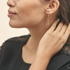 New Histoire d'Or Boucles D'oreilles Pendantes Swanny Or Jaune