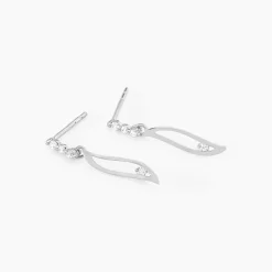 Discount Histoire d'Or Boucles D'oreilles Pendantes Ysanna Or Blanc Oxyde De Zirconium