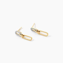 Histoire d'Or Boucles D'oreilles Pendantes Infinite Love Or Jaune Diamant