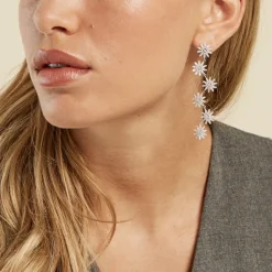 Histoire d'Or Boucles D'oreilles Pendantes Daisy Argent Blanc Oxyde De Zirconium* Boucles D'Oreilles|Boucles D'Oreilles Pendantes