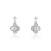 Sale Histoire d'Or Boucles D'oreilles Pendantes Edyta Argent Blanc Oxyde De Zirconium