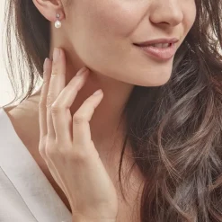 Online Histoire d'Or Boucles D'oreilles Pendantes Dolores Argent  Perle De Culture Et Oxyde