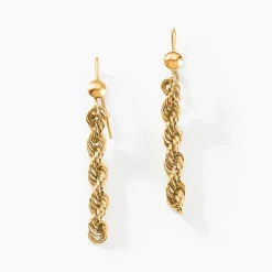 Best Histoire d'Or Boucles D'oreilles Pendantes Debbi Or Jaune