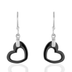 Histoire d'Or Boucles D'oreilles Pendantes Alena Argent Blanc Céramique Et Oxyde* Boucles D'Oreilles|Boucles D'Oreilles Fantaisie