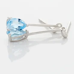 Histoire d'Or Boucles D'oreilles Pendantes Goutte Or Blanc Topaze* Boucles D'Oreilles|Boucles D'Oreilles Pendantes