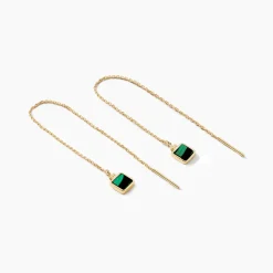 Histoire d'Or Boucles D'oreilles Pendantes Caron Or Jaune Malachite or jaune malachite vert