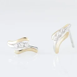 Online Histoire d'Or Boucles D'oreilles Pendantes Mayline Or Bicolore Diamant