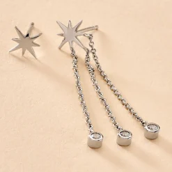 Histoire d'Or Boucles D'oreilles Pendantes Clarence Argent Blanc Oxyde De Zirconium