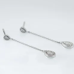 Histoire d'Or Boucles D'oreilles Pendantes Mariona Or Blanc Diamant* Boucles D'Oreilles|Boucles D'Oreilles Pendantes