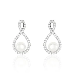 Histoire d'Or Boucles D'oreilles Pendantes Saja Argent  Perle De Culture Et Oxyde* Boucles D'Oreilles|Boucles D'Oreilles Fantaisie